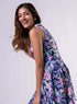 Panneled Short Printed Dress